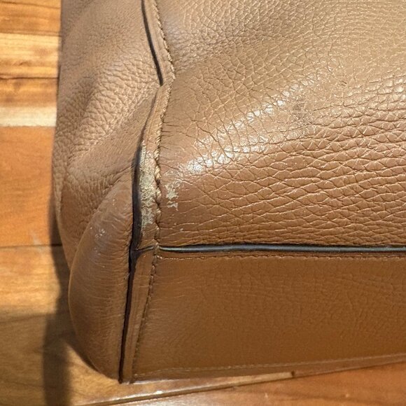 Coach Jes Tote Pebble Leather Saddle Brown Bag 76701 - Picture 12 of 13